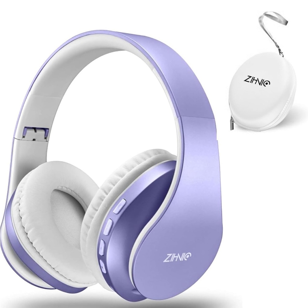 ZIHNIC Bluetooth Headphones Over-Ear, Foldable Wireless and Wired Stereo Headset